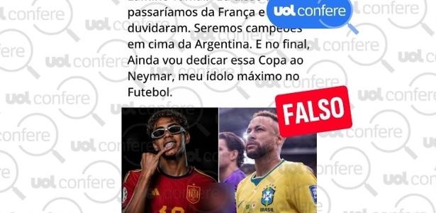 Lamine Yamal não disse que dedicaria vitória na Copa ao Lamine Yamal não disse que dedicaria vitória na Copa ao Neymar