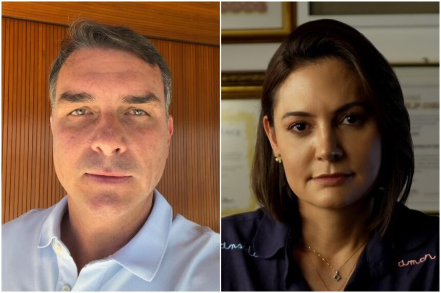 Michelle Bolsonaro e Flávio voltam a se seguir nas redes sociais, mas ainda não se encontraram