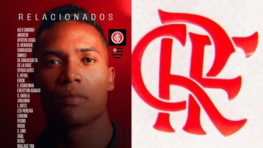 Com Carrascal e De La Cruz, Flamengo divulga lista de relacionados para jogo contra o Internacional, pelo Brasileirão