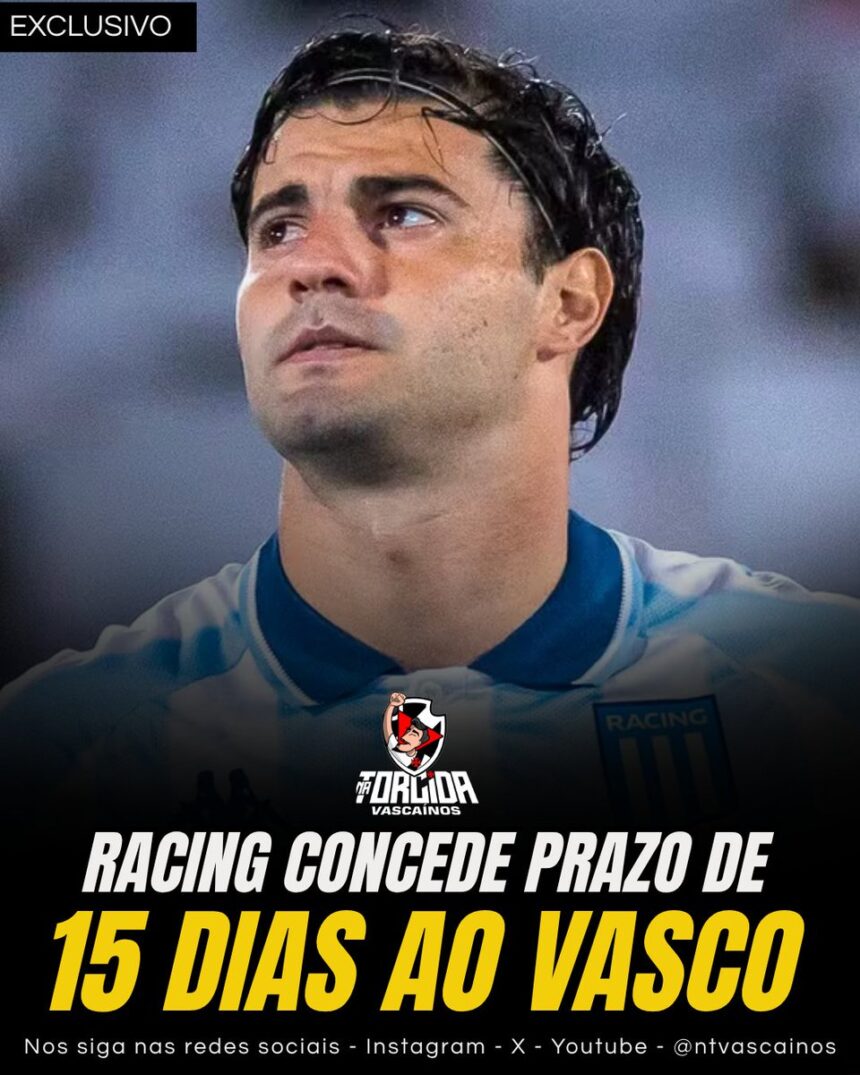 Vasco acerta prazo de pagamento com o Racing e pode fechar a contratação de Santiago Sosa