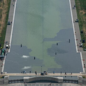 Governo Trump admite erro em reforma milionária de espelho d'água Governo Trump admite erro em reforma milionária de espelho d'água após tinta descascar