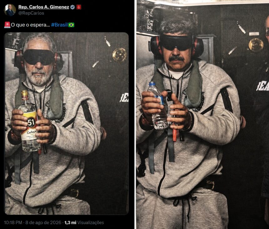 Deputado americano apoiador de Trump publica montagem de Lula capturado como Maduro