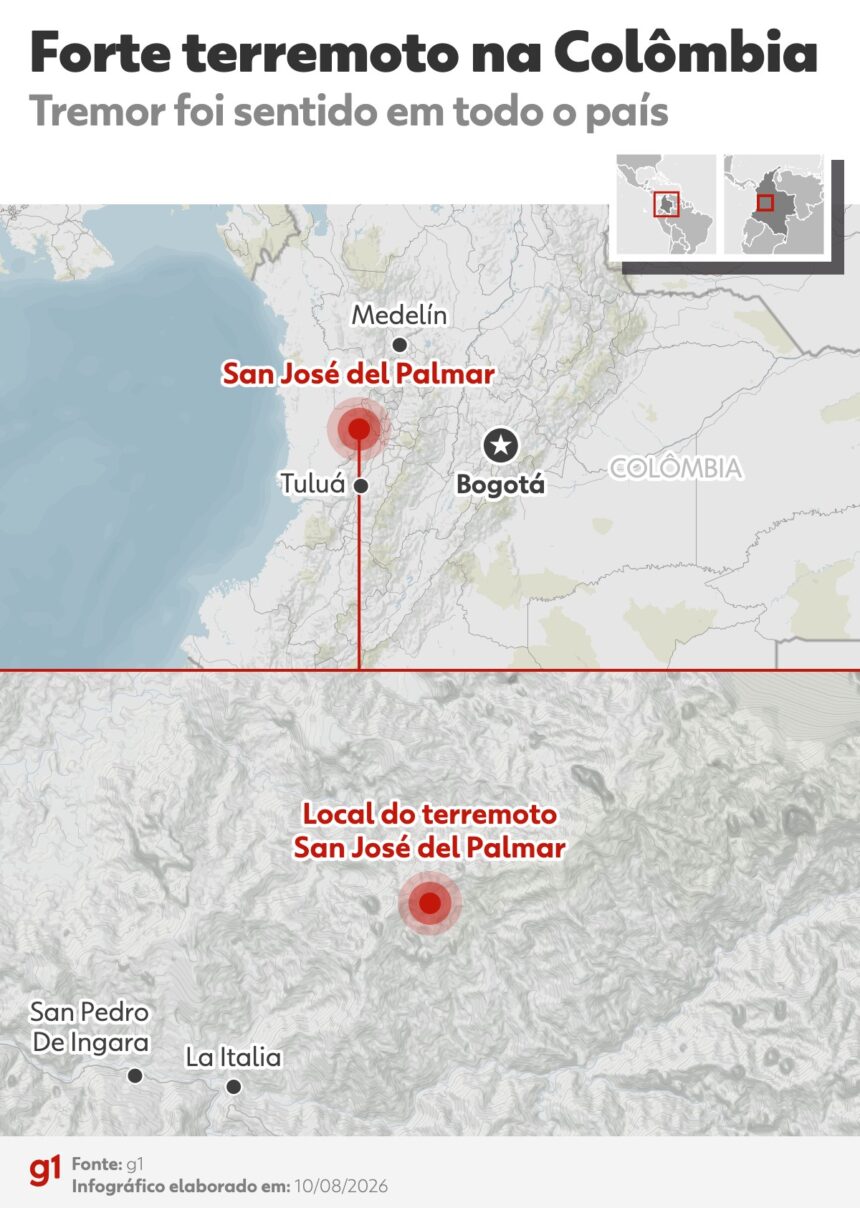 Terremoto de magnitude 7,4 é o mais forte a atingir a Colômbia na última década, diz Serviço Geológico