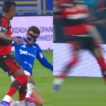 Bruno Henrique recebe entrada criminosa, mas árbitro ignora expulsão em jogo do Flamengo