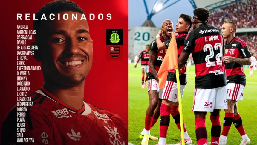 Flamengo divulga jogadores relacionados para jogo contra Mirassol