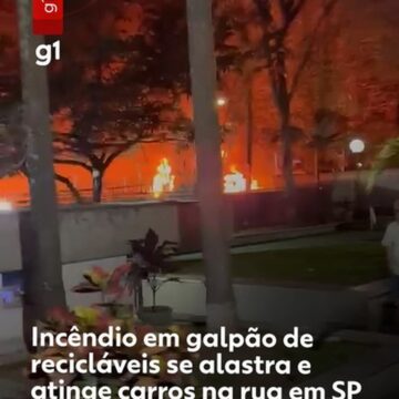 Incêndio em galpão de recicláveis se espalha e destrói carros em rua da Zona Sul de SP