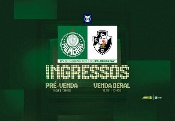 Informações sobre ingressos para Palmeiras x Vasco