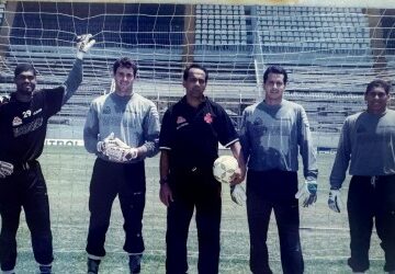 Azul posta foto ao lado de Carlos Germano, Márcio, Caetano e Jair Bragança em 1997; veja