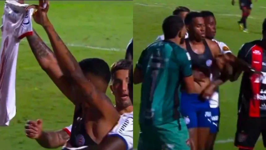 A atitude de Jean Lucas, ex-Flamengo, após marcar gol pelo Bahia contra o Vitória
