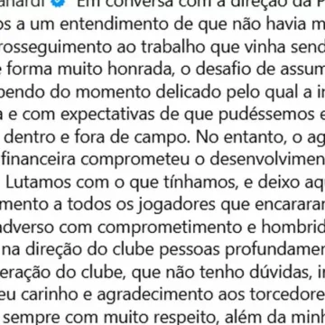 Márcio Zanardi pede demissão e deixa comando técnico da Ponte Preta