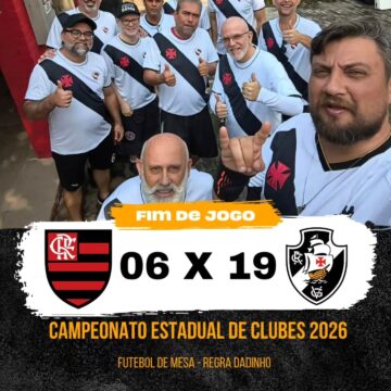 Futmesa: Vasco vence o Urubu na Gávea por 19 a 6 e se garante no 1º lugar do Estadual de Dadinho
