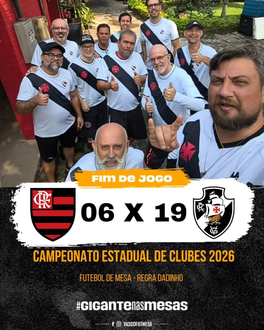 Futmesa: Vasco vence o Urubu na Gávea por 19 a 6 e se garante no 1º lugar do Estadual de Dadinho
