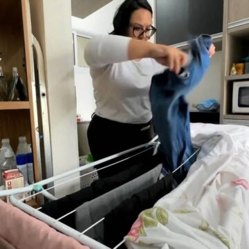 Tempo úmido e falta de sol aumentam procura por lavanderias e alternativas para secar roupas em casa no Centro-Sul